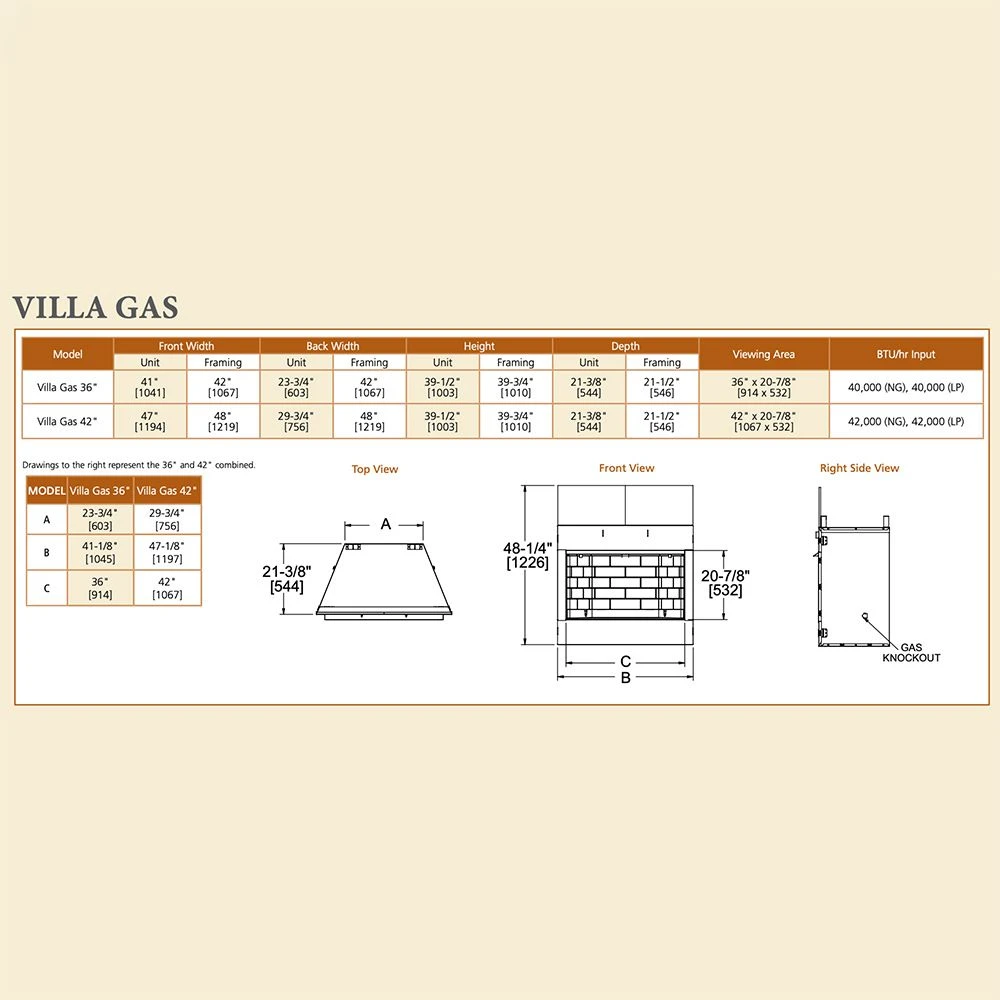 Outdoor Lifestyles Villa 36-Inch Outdoor Firebox With Gas Log Set 6 Outdoor Lifestyles Villa 36-Inch Outdoor Firebox With Gas Log Set - Image 6