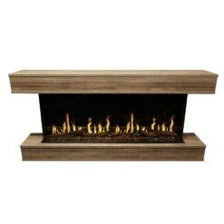 Modern Flames Orion Multi 76-Inch Three-Sided Electric Fireplace With Allwood Wall System