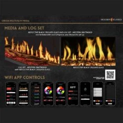 Modern Flames Orion Multi 76-Inch Three-Sided Electric Fireplace With Allwood Wall System -Natural Gas Fire Place Store or52 multi wss config e 05 23 1