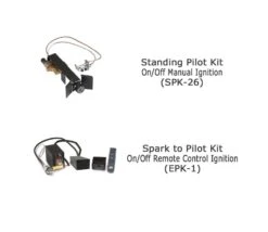 Real Fyre P45 Series Vented Glass Burner Kit, ANSI Certified, Fyre Spheres -Natural Gas Fire Place Store p45 pilot options