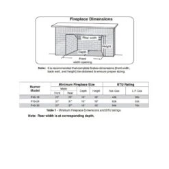 Real Fyre P45 Series Vented Glass Burner Kit, ANSI Certified, Fyre Spheres -Natural Gas Fire Place Store p45 size requirements