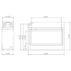 Sierra Flame PALISADE-36-DELUXE 36-Inch Palisade Deluxe Direct Vent See-Through Built-In Gas Fireplace With Fireglass And Rock Media -Natural Gas Fire Place Store palisade config f 11 22
