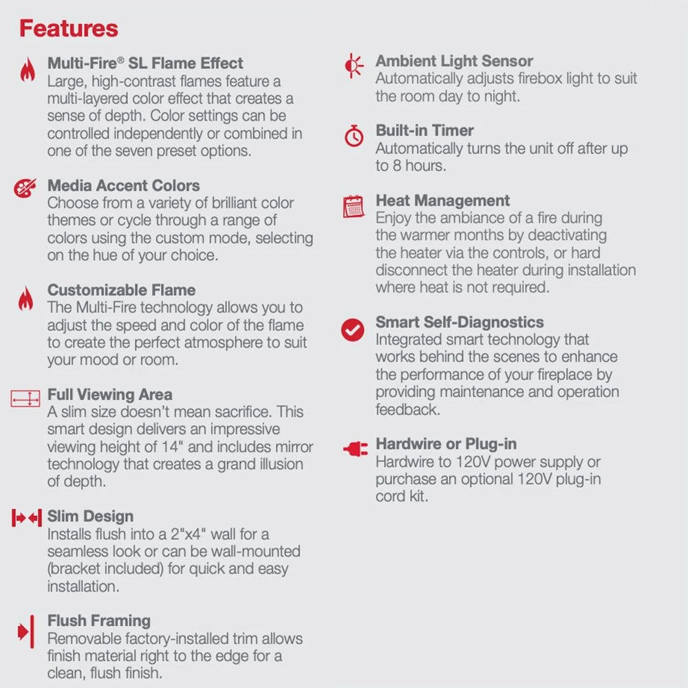 Dimplex PLF5014-XS Multi-Fire SL Built-In Electric Fireplace, 50-Inch 4 Dimplex PLF5014-XS Multi-Fire SL Built-In Electric Fireplace, 50-Inch - Image 4