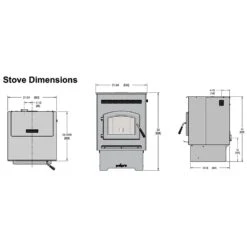 PelPro EPA Certified Pellet Stove With 60 Lb. Hopper (PP60-B) -Natural Gas Fire Place Store pp60 b d 10 22