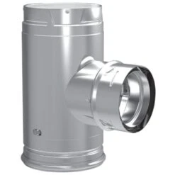 DuraVent 4PVP-T3B1 PelletVent Pro 4-Inch Diameter Black Steel Increaser Tee With Clean-Out Tee Cap