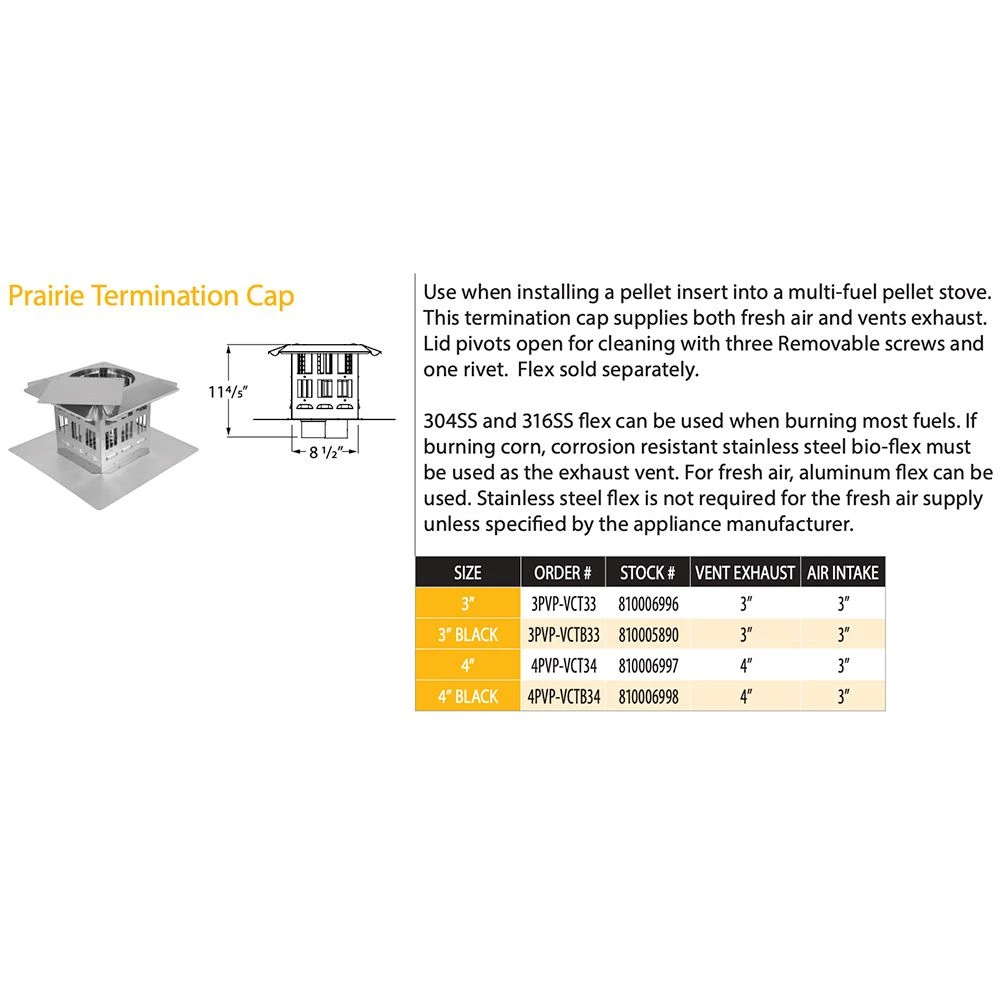 DuraVent PVP-VCT PelletVent Pro Galvalume Steel Prairie Termination Cap 2 DuraVent PVP-VCT PelletVent Pro Galvalume Steel Prairie Termination Cap - Image 2