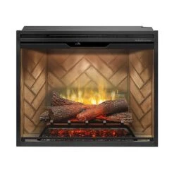 Dimplex Portrai Revillusion Electric Fireplace With Herringbone Backer, Front Glass Pand And Plug Kit, 36-Inches