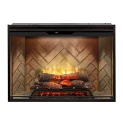 Dimplex Revillusion Electric Fireplace With Herringbone Backer, Front Glass Pane And Plug Kit, 42-Inches