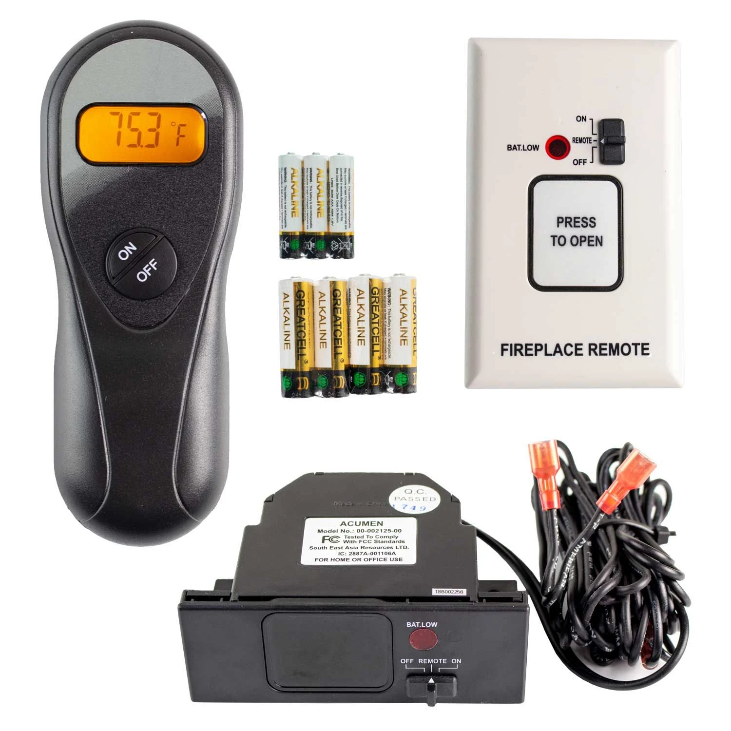 Acumen RCK-IW On/Off Fireplace Remote Control With 9-Foot Wires 1 Acumen RCK-IW On/Off Fireplace Remote Control With 9-Foot Wires