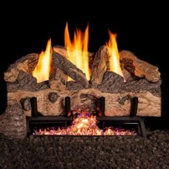 Real Fyre CHGS Charred Gnarled Split Ventless Gas Log Set, ANSI Certified