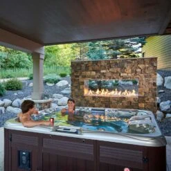 The Outdoor GreatRoom Company RSTL-LIN Linear Ready To Finish See-Through Fireplace -Natural Gas Fire Place Store rstl 60 ls b 02 21