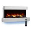 SimpliFire SF-FORMAT36-SF-FM43-WH Format 36-Inch Wall Mount Electric Fireplace With 43-Inch Floating Mantel