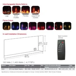 Dimplex SIL60 Sierra Series Wall Mount/Built-In Linear Electric Fireplace, 60-Inch -Natural Gas Fire Place Store sil60 d 11 21