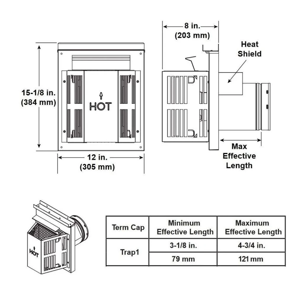 Majestic SLP-TRAP1 Horizontal Trapezoid Termination Cap With Short Flue 2 Majestic SLP-TRAP1 Horizontal Trapezoid Termination Cap With Short Flue - Image 2