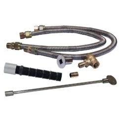 Spotix 3/4-Inch Flex Line And Key Valve Natural Gas Fire Pit Installation Kit