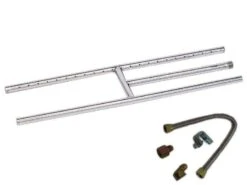 American Fire Glass Rectangular Fireplace H-Burner -Natural Gas Fire Place Store ss h 24