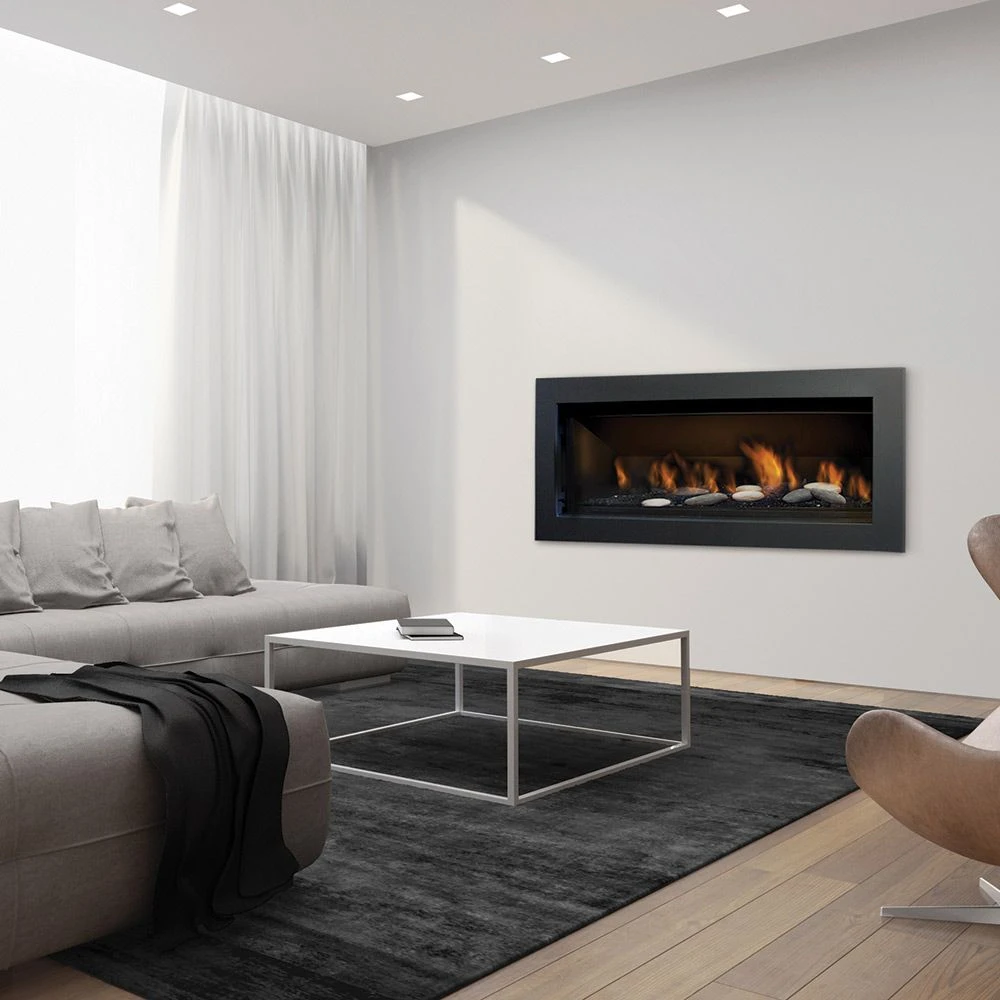 Sierra Flame STANFORD-55G-DELUXE 55-Inch Stanford Direct Vent Built-In Linear Gas Fireplace With Fireglass And Rock Media 4 Sierra Flame STANFORD-55G-DELUXE 55-Inch Stanford Direct Vent Built-In Linear Gas Fireplace With Fireglass And Rock Media - Image 4