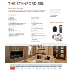 Sierra Flame STANFORD-55G-DELUXE 55-Inch Stanford Direct Vent Built-In Linear Gas Fireplace With Fireglass And Rock Media 10 Sierra Flame STANFORD-55G-DELUXE 55-Inch Stanford Direct Vent Built-In Linear Gas Fireplace With Fireglass And Rock Media -Natural Gas Fire Place Store stanford 55 e 11 22