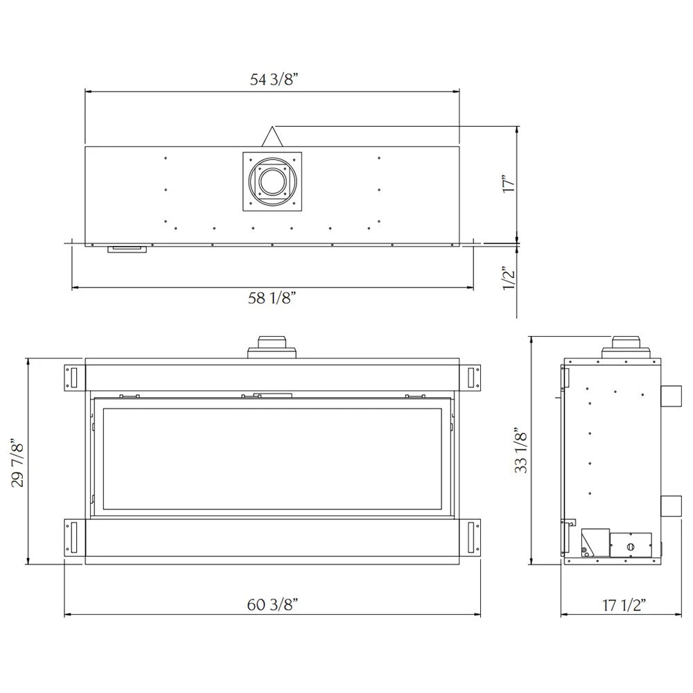 Sierra Flame STANFORD-55G-DELUXE 55-Inch Stanford Direct Vent Built-In Linear Gas Fireplace With Fireglass And Rock Media 6 Sierra Flame STANFORD-55G-DELUXE 55-Inch Stanford Direct Vent Built-In Linear Gas Fireplace With Fireglass And Rock Media - Image 6