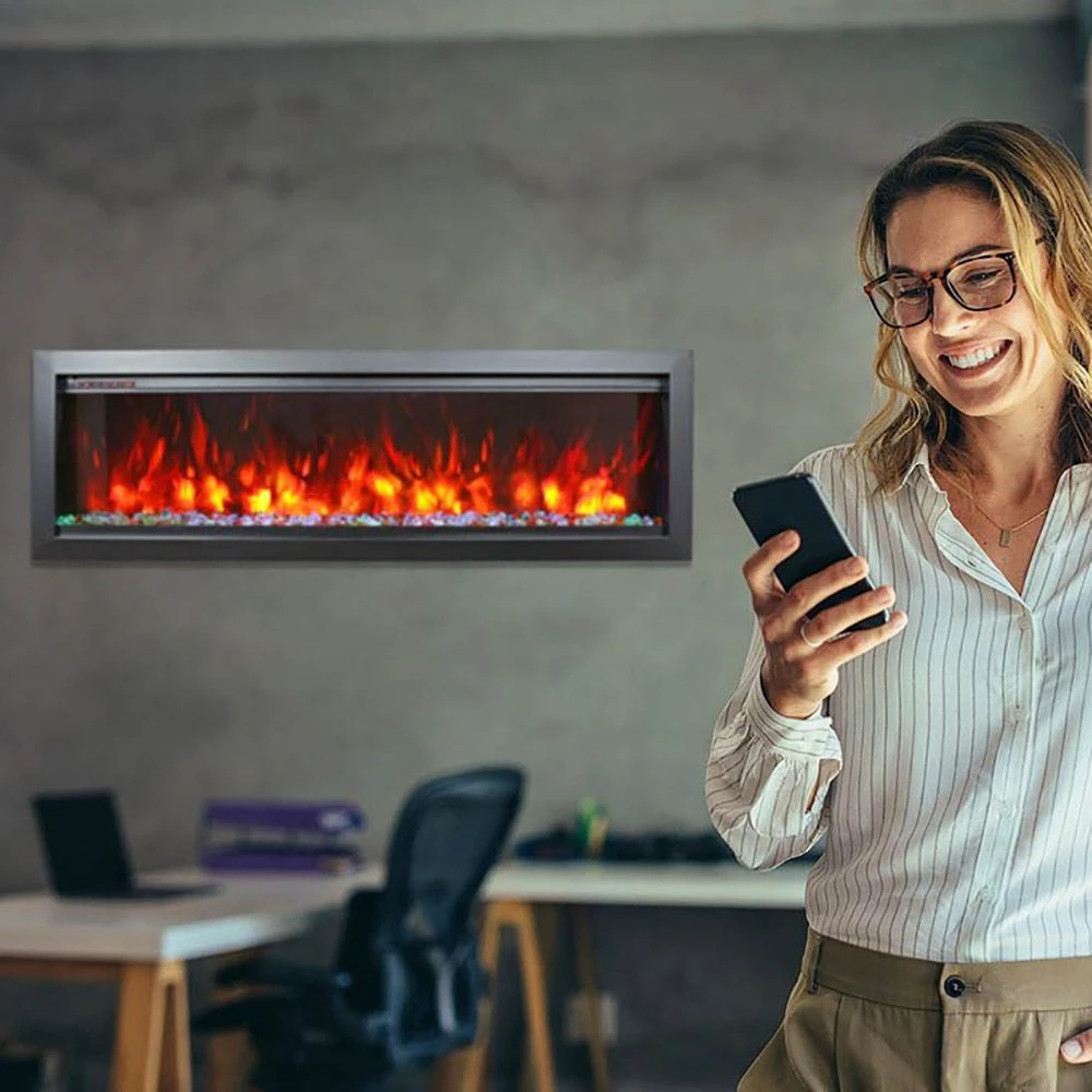 Amantii Symmetry Bespoke 60-Inch Indoor/Outdoor Built-In Smart Electric Fireplace 2 Amantii Symmetry Bespoke 60-Inch Indoor/Outdoor Built-In Smart Electric Fireplace - Image 2