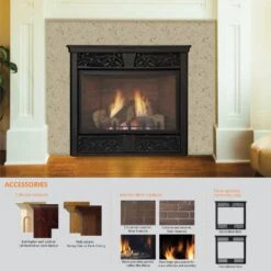 Monessen VFC32L Symphony 32-Inch Vent-Free Gas Fireplace With 7-Piece Log Set -Natural Gas Fire Place Store symphony features a 01 21