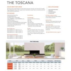 Sierra Flame TOSCANA-58 58-Inch Toscana 3-Sided Direct Vent Built-In Linear Gas Fireplace -Natural Gas Fire Place Store toscana config d 11 22 1