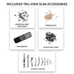 Amantii Tru-View Slim Indoor/Outdoor Built-In 3-Sided Smart Electric Fireplace -Natural Gas Fire Place Store tru view slim accessories 04 20