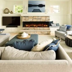 Amantii Tru-View Slim Indoor/Outdoor Built-In 3-Sided Smart Electric Fireplace -Natural Gas Fire Place Store trv slim2 ls a 04 20