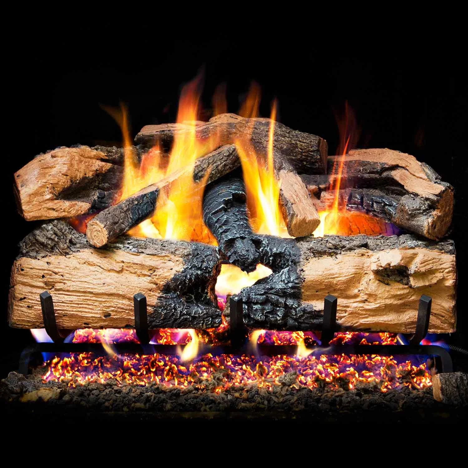 Real Fyre ENS Charred Evergreen Split Oak Vented Gas Log Set, Stainless Steel, ANSI Certified 1 Real Fyre ENS Charred Evergreen Split Oak Vented Gas Log Set, Stainless Steel, ANSI Certified