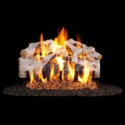 Real Fyre CHMBW Charred Mountain Birch Vented Gas Log Set, Stainless Steel, ANSI Certified