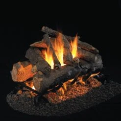 Real Fyre CHAO Charred American Oak Vented Gas Log Set, Stainless Steel, Double Sided, ANSI Certified