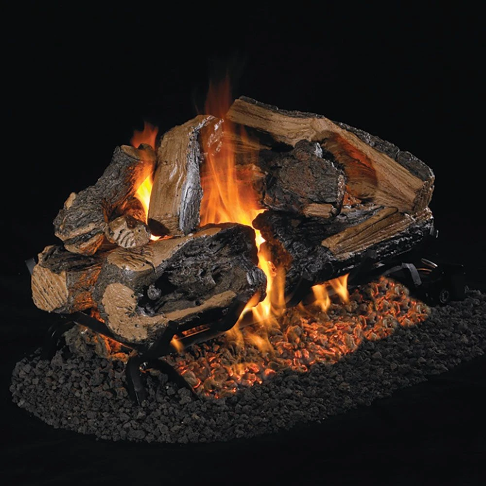 Real Fyre CHRRSO-2 Charred Rugged Split Oak Vented Gas Log Set, Double Sided, ANSI Certified 1 Real Fyre CHRRSO-2 Charred Rugged Split Oak Vented Gas Log Set, Double Sided, ANSI Certified