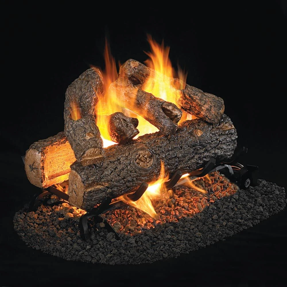 Real Fyre RDP Golden Oak Designer Plus Vented Gas Log Set, Stainless Steel, Double Sided, ANSI Certified 1 Real Fyre RDP Golden Oak Designer Plus Vented Gas Log Set, Stainless Steel, Double Sided, ANSI Certified
