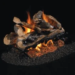 Real Fyre RRSO-2 Rugged Split Oak Vented Gas Log Set, Double Sided, ANSI Certified