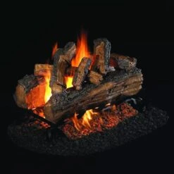 Real Fyre SDP Split Oak Designer Plus Vented Gas Log Set, Double Sided, Stainless Steel, ANSI Certified