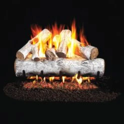 Real Fyre W White Birch Vented Gas Log Set, Stainless Steel, ANSI Certified