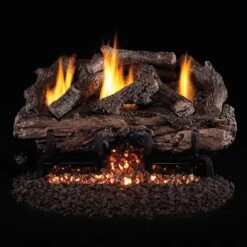 Real Fyre CHAS Charred Aged Split Ventless Gas Log Set, ANSI Certified