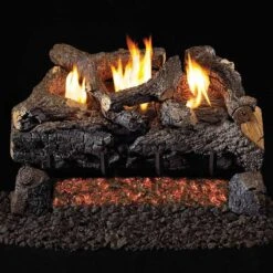 Real Fyre ECV Evening Fyre Charred Ventless Gas Log Set, ANSI Certified