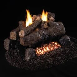 Real Fyre ECV-2 Evening Fyre Charred Ventless Gas Log Set, See-Thru, ANSI Certified