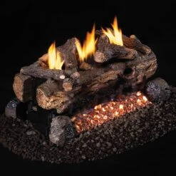 Real Fyre ESV-2 Evening Fyre Split Ventless Gas Log Set, See-Thru, ANSI Certified