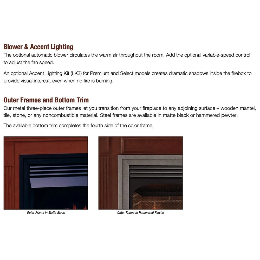 Empire White Mountain Hearth VFD36FB Breckenridge Ventless Deluxe Firebox With Flint Hill Gas Log Set And Contour Burner, 36-Inches 4 Empire White Mountain Hearth VFD36FB Breckenridge Ventless Deluxe Firebox With Flint Hill Gas Log Set And Contour Burner, 36-Inches - Image 4