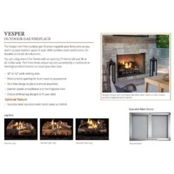Outdoor Lifestyles Vesper 36-Inch Outdoor Gas Fireplace -Natural Gas Fire Place Store vofb36 config spec a 06 23 1