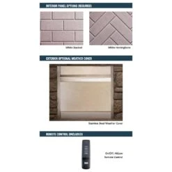 Superior 42-Inch Electronic Ignition Vent-Free Outdoor Gas Fireplace With Remote (VRE3242) -Natural Gas Fire Place Store vre3200 c 08 21 1