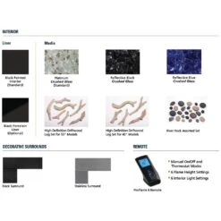 Superior VRL3045 45-Inch Electronic Ignition Vent-Free Gas Fireplace With Remote, Lights & Crushed Glass Media -Natural Gas Fire Place Store vrl3045 c 03 22