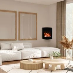 Amantii WM-BI-2428-VLR-BG Zero Clearance Series Built-In Smart Electric Fireplace -Natural Gas Fire Place Store wm bi 2428 vlr bg 2428 curvedgls c 08 23