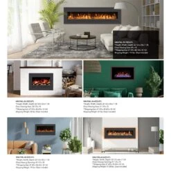 Amantii WM-FML Wall Mount/Built-In Electric Fireplace With Steel Surround -Natural Gas Fire Place Store wm fml 34 4023 stl d 08 23