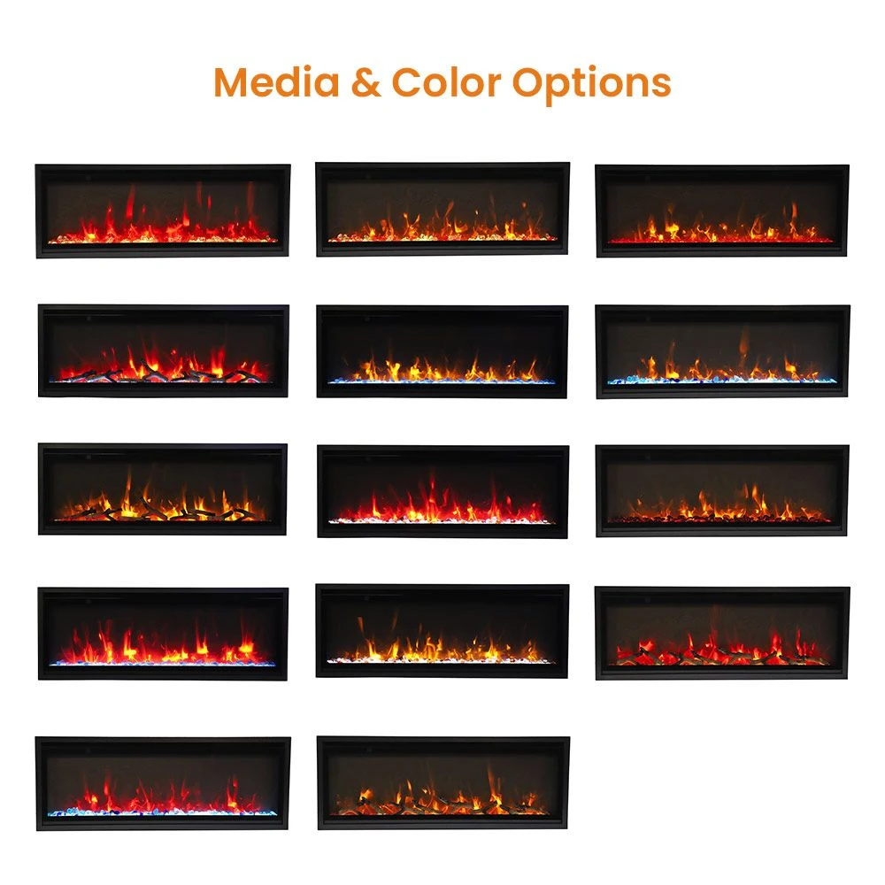 Remii WM-SLIM-65 Extra Slim Smart Indoor Wall Mount Electric Fireplace With Black Steel Surround, 65-Inch 6 Remii WM-SLIM-65 Extra Slim Smart Indoor Wall Mount Electric Fireplace With Black Steel Surround, 65-Inch - Image 6