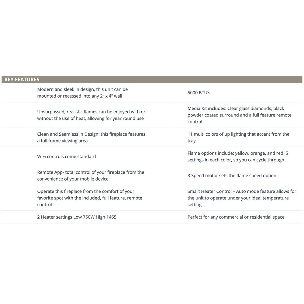 Remii WM-SLIM-65 Extra Slim Smart Indoor Wall Mount Electric Fireplace With Black Steel Surround, 65-Inch 8 Remii WM-SLIM-65 Extra Slim Smart Indoor Wall Mount Electric Fireplace With Black Steel Surround, 65-Inch - Image 8