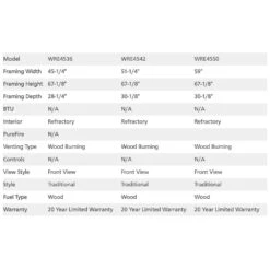 Superior 42-Inch Outdoor Wood Burning Fireplace (WRE4542) -Natural Gas Fire Place Store wre4500 d 08 21 1