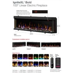 Dimplex XLF10017-XD IgniteXL Bold Deep Built-In Linear Electric Fireplace, 100-Inch 9 Dimplex XLF10017-XD IgniteXL Bold Deep Built-In Linear Electric Fireplace, 100-Inch -Natural Gas Fire Place Store xlf10017 xd d 12 22